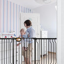 owlie Stair Baby Gate 57-66 Inch, Extra Wide Safety Gate for Baby Pet Adjustable Dog Gates Indoor Extra Wide Gates Pressure Mounted for Toddler Pet for House Stairway Doorway Black (30.5'' Tall) by TinyTreasures Baby Boutique
