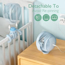 Momcozy Portable Stroller Fan, 8000mAh, 27H Ultra-long Battery Life, Detachable 4 Speed 360°Rotate, LED Night Light with 2 Modes, USB Rechargeable Handheld Cooling Fan for Travel, Car Seat, Bedroom by TinyTreasures Baby Boutique