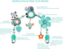 Baby Stroller Arch Mobile, Adjustable Musical Arch Toys Mobile for Crib with Universal Clamps, Versatile Activity Toy Bar for Bouncer Infant Car Seat Toys 0 6 Months Mobile for Bassinet Swing - Gray by TinyTreasures Baby Boutique
