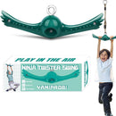 Swing Spins Set: 360° Handle Twist-Spin Flips Toy - Slackline Attachments Activate Play Powers - Accessories for Kids' Playground and Backyard Fun, Green by TinyTreasures Baby Boutique