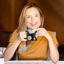 12Oz Daisy floral Black Ceramic Mug, Mug for Daily Coffee and Tea, Lead-free Microwave and Dishwasher Safe Coffee Mug, Perfect gifts for Women and men by CozyNest Decor