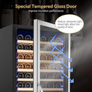 24 Inch Wine Cooler Fridge Dual Zone, Professional Large Capacity High Wine Refrigerator with Powerful Compressor, Quiet Operation and Elegant Design-KMHJ408D by CozyNest Decor
