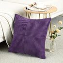 Fancy Homi 2 Packs Purple Decorative Throw Pillow Covers 18x18 Inch for Living Room Couch Bed, Boho Farmhouse Home Decor, Soft Corss Corduroy Patchwork Textured Square Cushion Case 45x45 cm by CozyNest Decor