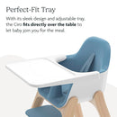 UPPAbaby Ciro High Chair/Sleek, Easy-to-Clean Design/Perfect-Fit Tray to Bring Baby to Table/Patent-Pending Harness/Dual-Position, 180-Degree Rotating Footrest/Caleb (Steel Blue/Rubberwood) by TinyTreasures Baby Boutique