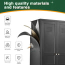 Letaya Black Storage Cabinet with Feets-Metal Home Kitchen Pantry Cabinets with Doors and Adjustable Shelves,Organization Locker for Cupboard/Bedroom/Dining/Living/Bathroom/Office/Garage Room (Black) by CozyNest Decor