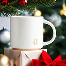 COLLECTIVE HOME - Monogram Ceramic Mugs, 15 oz Golden Initial Coffee Cups, Elegant Alphabet Tea Mugs, Elegant Personalized Mug with Gift Box, Luxurious Cups for Office and Home (a) by CozyNest Decor