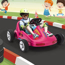 TOBBI 12V Electric Go Kart for Kids Battery Powered Ride on Car Outdoor Race Toy with Remote Control, Safety Belt, Music, LED Lights and Flags for Toddlers 3-8 Years, Pink by TinyTreasures Baby Boutique