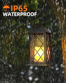 Otdair Solar Lanterns Outdoor Waterproof, 2 Pack 14" Solar Lantern with Glass Retro LED Flickering Flameless Candle,Lanterns Decorative Outdoor for Gift, Yard, Garden, Patio, Balcony,Porch, Party by CozyNest Decor