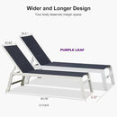 PURPLE LEAF Outdoor Chaise Lounge Set Oversize Adjustable Sunbathing Recliner Extra Wide Lounge Chairs with Side Table for Poolside Beach Outside Patio Aluminum Chaise Lounger Navy Blue 2 Sets by GreenHaven Gardens
