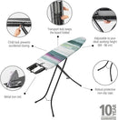Brabantia Size A Compact Small Ironing Board (43x12 in) 7 Height Options, Adjustable Steam Iron Rest Holder (Morning Breeze) Non-Slip Feet, Anti-Collapse Child Locks by CozyNest Decor