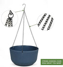 Dexceder 9.8 Inch Self Watering Hanging Planters Indoor Outdoor, Thickened Hanging Basket Flower Plant Pot (2 Pack, Deep Blue) by CozyNest Decor