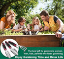 ESOW Garden Tool Set with Non-Slip Rubber Handle, 3 Piece Cast-Aluminum Heavy Duty Gardening Kit Includes Hand Trowel, Transplant Trowel and Cultivator Hand Rake, Red by GreenHaven Gardens