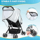 Universal Clear Stroller Rain Cover, No-Zip Waterproof Stroller Cover - Food Grade EVA & Frosted PVC, Baby Travel Weather Shield, Breathable Rain Cover for Most Single Strollers, Black by TinyTreasures Baby Boutique