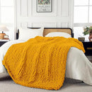 Ultra Soft Chunky Knit Blanket Throw -40x50 Hand Knitted Warm Chenille Throw Blanket, Home Decor Soft Thick Yarn Cable Knit Blanket Breathable Fleece Banket Christmas for Couch Bed Sofa Best GIF by CozyNest Decor