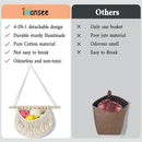 4 Tier Hanging Fruit Basket for Kitchen, Beige Boho Cotton Rope Crocheted Fruit Holder for Bathroom Bedroom, Detachable Wall Hanging Basket Shelves Over Door Organizer for Fruits Veggie Plant Decor by CozyNest Decor