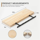 Fun Memories Farmhouse Floating Shelves - 8 Inch Deep Rustic Wood Wall Shelf - Premium Solid Pine Wood Storage Shelf for Kitchen Living Room Bedroom - 24" W x 8" D - Set of 2 - No Stain - Unfinished by CozyNest Decor