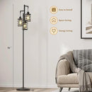 Oneach 70" Industrial Floor Lamp, Stepless Dimmable Standing Lamp with 3 Bulbs, Farmhouse Corner Standing Tree Lamp for Living Room, Tall Lamps for Bedroom, Office, Study Room, Dining Room, Black by CozyNest Decor