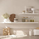 Wall Shelf Set of 2, White Floating Shelves 24 in W x 10 in D x 1 in H, Wooden Floating Wall Shelf with Invisible Brackets for Living Room/Bedroom/Bathroom/Kitchen Storage and Decor by CozyNest Decor