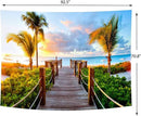 Delur Beach Sunset Tapestry Tropical Seaside Palm Tree Coastal Tapestry Wall Hanging Sunrise Nature Landscape Scenic Psychedelic Headboard for Bedroom Living Room Home Decor (70.8" x 92.5") by CozyNest Decor