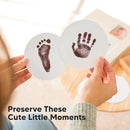 2-Pack Round Inkless Baby Hand and Footprint Kit - Mess Free Ink Pad for Newborn Keepsake, Dog Nose & Paw Print Kit, Clean Touch Ink Pad for Baby Hand & Footprints, Ideal New Mom Gifts (Auburn) by TinyTreasures Baby Boutique