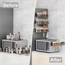 Magnetic Spice Rack for Refrigerator, 4 Pack Magnetic Shelf, Fridge Magnet Organizer with Moveable 8 Hooks, Magnetic Fridge Shelf for Kitchen Organization and Storage (4 Pack) by CozyNest Decor