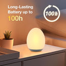 JolyWell Night Light for Kids, Baby Egg Light with 7 Colors Changing Mode & Stepless Dimming, Nursery Night Lamp BPA Free,Rechargeable Egg Night Light for Breastfeeding 1h Timer & Touch Control, Wood by TinyTreasures Baby Boutique