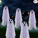 Halloween Decorations Solar Garden Lights Outdoor,6PACKS Halloween Ghost Decorations Lights with Scary Party Gifts Decor,Solar Scary Ghost Path Lights for Halloween Party Decor Cold White by GreenHaven Gardens