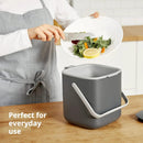 BLUE GINKGO Kitchen Compost Bin [2.6L / 0.69 GAL] – Filter-Free, Odor-Tight Countertop Food Waste Pail with Handles (Made in Korea, Green) by GreenHaven Gardens