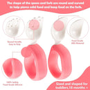 Training Spoon & Fork with Travel Case Pink | Toddler Self Feeding Utensil Set, BPA-Free Cute Circle Silicone ABS Spoons Set for Baby Led Weaning by TinyTreasures Baby Boutique