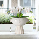 Face Planter Pot 7 Inch - Cute Ceramic Flower Head Planter for Indoor Outdoor Succulent Pot with Drainage Hole Flower Pot Present for Mother Christmas White by GreenHaven Gardens