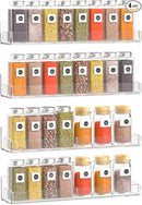 Acrylic Wall Spice Rack Organizer, Seasoning Rack Shelf Organizer, Clear Wall Mounted Spice Rack Condiment Organizer with Additional Removable Middle Divider, 4 Pack… by CozyNest Decor