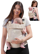GROWNSY Baby Carrier Newborn to Toddler, Breathable Mesh Carrier(7-44lbs) with One-Click Sliding Clasp, Head Support, Ergonomic Design and Hands-Free Comfort, Almond Beige by TinyTreasures Baby Boutique
