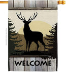 Welcome Deer House Flag Animals Wildlife Outdoor Bear Wolf Pet Nature Farm Animal Creature Small Decorative Gift Yard Banner Made In USA 28 X 40 by GreenHaven Gardens
