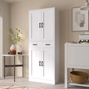 White Kitchen Pantry, 71" Tall Storage Cabinet with Doors and Drawer for Kitchen, Hallway, Office by CozyNest Decor