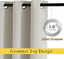 NICETOWN Room Darkening Bedroom Curtains 63 inches Long, Window Treatment Thermal Insulated Solid Grommet Voice Reducing Drapes for Kids Room, Natural, Set of 2, W46 x L63 by TinyTreasures Baby Boutique
