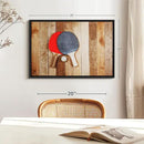 ElephantStock Ping Pong Wall Art - Horizontal Framed Canvas - 1-Piece Living Room Wall Decor - Photography Canvas Print - Brown and Red Decor for Wall - 25" X 17" by CozyNest Decor