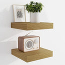 Marsmiles 6.7" Floating Shelves for Wall, Wooden Shelves with Invisible Brackets Set of 2, Rustic Farmhouse Wall Mounted Shelf for Kitchen Bathroom Living Room Study, Natural Oak by CozyNest Decor