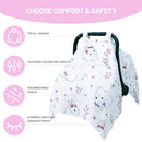 80S Muslin Car Seat Cover for Babies - Soft & Breathable Infant Carrier Canopy, Lightweight Sunshade for Summer, Universal Fit for Baby Boys & Girls by TinyTreasures Baby Boutique