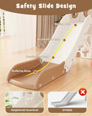 YUFU Toddler Slide Set, 11 in 1 Kids Slide for Toddlers 1-3, Toddler Playset with Climbing Bridge, Golf Set, Basketball Hoop, Indoor Outdoor Playground (Brown) by TinyTreasures Baby Boutique