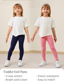 Toddler Girls Leggings 2-Pack Bamboo Viscose Little Girls Casual Stretch Pants by TinyTreasures Baby Boutique