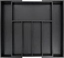 VaeFae Premium Bamboo Drawer Organizer, Expandable Silverware Drawer Organizer, Cutlery Tray with Dividers for Kitchen Utensils (Black, Large) by CozyNest Decor