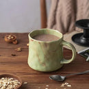 Abstract Art Ceramic Coffee Mugs Set - 1 Pack, Mint Green with Red and White Accents, Handcrafted Design for Modern Kitchen or Office by CozyNest Decor