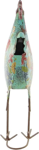 Deco 79 Metal Rooster Decorative Garden Sculpture Indoor Outdoor Distressed Standing Garden Statue with U Shaped Feet, Outdoor Sculpture 10" x 5" x 17", Green by GreenHaven Gardens