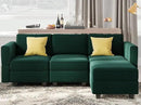 Belffin Convertible Sectional Sofa with Chaise Velvet L Shaped Sofa Couch Modular Sectional Sofa with Storage Green by CozyNest Decor