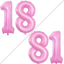 GOER Number 18 Balloons for 18th Birthday Sweet 18 Party Decorations,42 Inch Jumbo Foil Helium 81 Balloons for 81st Birthday Party Decoration (Light Pink) by TinyTreasures Baby Boutique