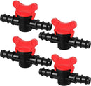 Drip Irrigation Switch Valve Gate Valves for 1/2 Inch Double Male Barbed Valve (4) by GreenHaven Gardens
