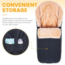 Orzbow Stroller Footmuff Universal | Faux Wool Baby Bunting Bag | Warm, Weather-proof, Adjustable Buckles | Winter Stroller Zipper Blanket Cover | Baby Sleeping Bag for Cold Weather Accessories, Black by TinyTreasures Baby Boutique