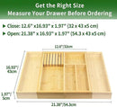 VaeFae Bamboo Kitchen Drawer Organizer, Wooden Utensil Tray with Multiple Compartments, Cutlery and Silverware Storage by CozyNest Decor