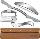 Stainless Steel Muscle Scraper Tool Set, 4-Piece Professional Physical Therapy Massage Tools with Storage Case by CozyNest Decor