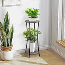 YINMIT Plant Stand Indoor,2 Tier Round Potted Holder Rack,Flower Pot Stand Shelf,Round Supports Rack,Corner Plant Shelf for Balcony Garden Patio Living Room,Grey by GreenHaven Gardens